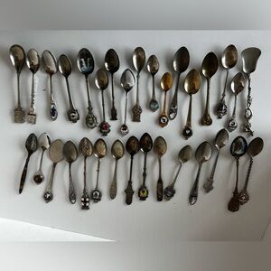 32 Vintage Souvenir Spoons.